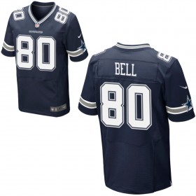 Mens Dallas Cowboys Nike Navy Blue Elite Jersey BELL#80
