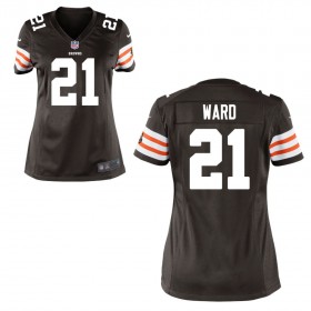 Women's Cleveland Browns Historic Logo Nike Brown Game Jersey WARD#21