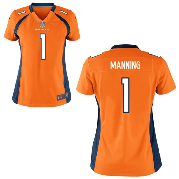 Women's Denver Broncos Nike Orange Game Jersey MANNING#1
