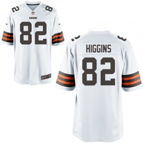Nike Men's Cleveland Browns Game White Jersey HIGGINS#82