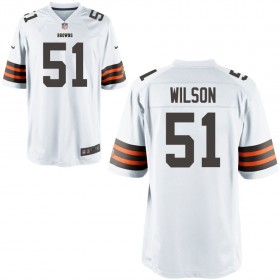 Nike Men's Cleveland Browns Game White Jersey WILSON#51
