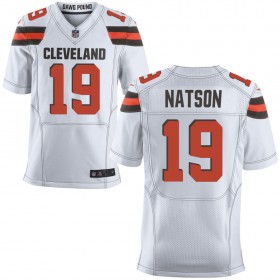 Men's Cleveland Browns Nike White Elite Jersey NATSON#19
