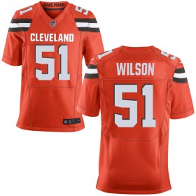 Men's Cleveland Browns Nike Orange Alternate Elite Jersey WILSON#51